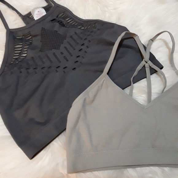 Gray Triangle Strappy Bralettes - Picture 8 of 8